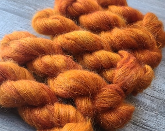 Orange spice - mohair lace/ Hand dyed/ lace weight