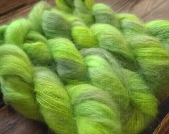 Granny Smith - mohair lace/ Hand dyed/ lace weight