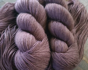 Muted Mauve- Cashmere MCN Sock/Fingering Weight - Hand-Dyed Yarn - 80/10/10 Superwash Merino Wool/Cashmere/Nylon