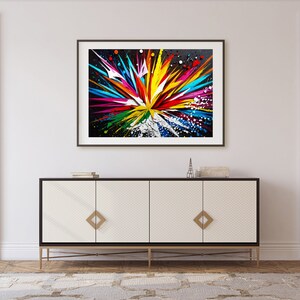 Vibrant Abstract Art Print: Modern Home Decor, Framed Wall Hanging