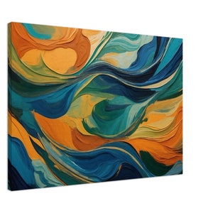 Canvasafdruk abstracte vloeiende kunst: modern, levendig muurdecor