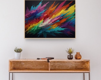 Vibrant Abstract Art Print: Modern Colorful Home Decor (No Frame)