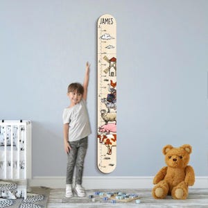 Personalized Wooden Growth Chart for Kids, Custom Height Measurement Wall Chart Ruler | Kids Bedroom, Playroom, Child's Room Decoration 2024