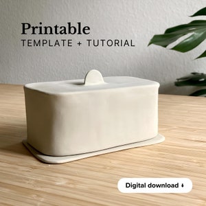 butter dish slab building template handbuilding pottery tutorial for slab pottery butter dish DIY pottery experience gift ceramic template