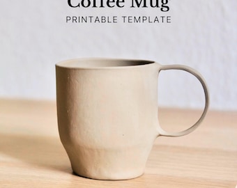 Slab Pottery Coffee Mug Template: DIY Ceramic Cup (PDF Download)