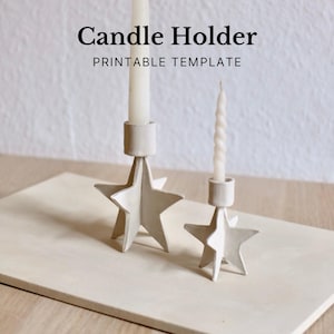 Plantilla de losa de cerámica para candelabro de estrella: Candelabro navideño (Guía descargable en PDF)