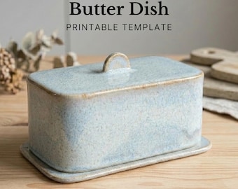 Plattenkeramik Butterdose Vorlage: DIY Handaufbau Anleitung (PDF Download)