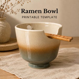 Plantilla de cerámica para tazón de ramen (Guía descargable en PDF)