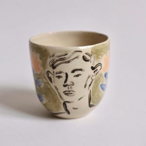 Handmade ceramic coffee cup green unique gift coffee lovers stoneware ceramic cup handcrafted pottery mug aesthetic cute mug hand painted