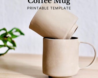 Szablon do ceramiki płytowej: kubek ceramiczny DIY (do pobrania w formacie PDF)