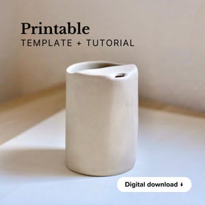 Slab Pottery Travel Tumbler Template: DIY Ceramic Mug (PDF Pattern)