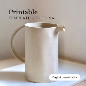 Slab Pottery Pitcher Template: DIY Jug Building Guide (PDF Download)