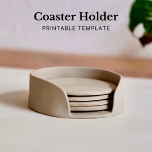 Pottery Coaster Holder Template: Slab Building DIY (PDF Pattern)