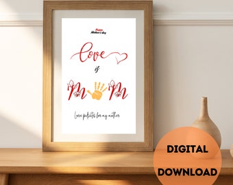 Mother's Day Handprint Art, Personalized Gift for Mom (PDF & JPEG)