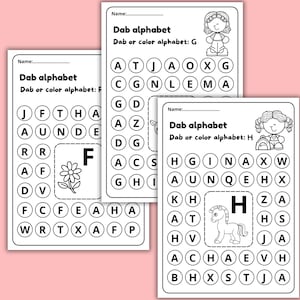 Alphabets, Printable Worksheets, Instant Download, Kindergarten, 1st ...