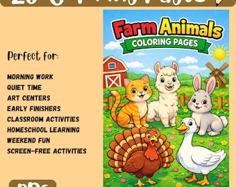 Farm Animals Coloring Pages | 20 Educational Sheets for Kids (PDF Download)