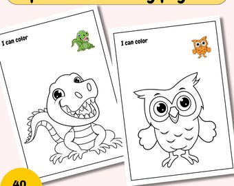 Animal Coloring Pages: 40 Kids Activity Sheets (PDF)