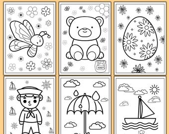 30 Fun Coloring Pages: Animals, Characters, Objects (PDF)