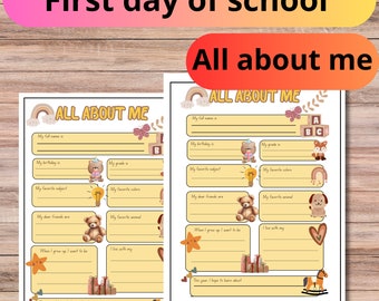 All About Me Printable: Boho First Day of School Activity (PDF)