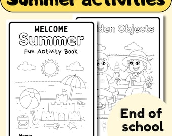 Summer Activity Pack: 30 Printable Pages, Coloring, Mazes (PDF)