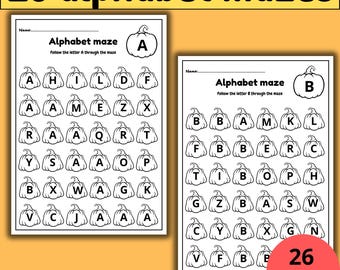 Alphabet Maze Worksheets: A-Z Printable ABC Activity (PDF Download)