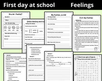 Back to School First Day Emotions Activity | Reading, Writing, SEL | Grades 3-6