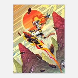 Infernape Wall Art Print - vurig Pokémon-ontwerp voor fans, gamers en verzamelaars - perfect cadeau voor Pokémon-liefhebbers