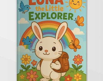 Printable Kids Coloring Book – Luna the Little Explorer | Bunny Story + Coloring Pages | Instant Download
