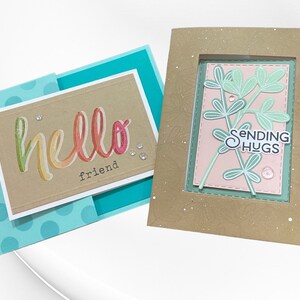 Tarjetas hechas a mano, juego de 2 tarjetas, pliegues divertidos, cualquier ocasión, interior en blanco.
