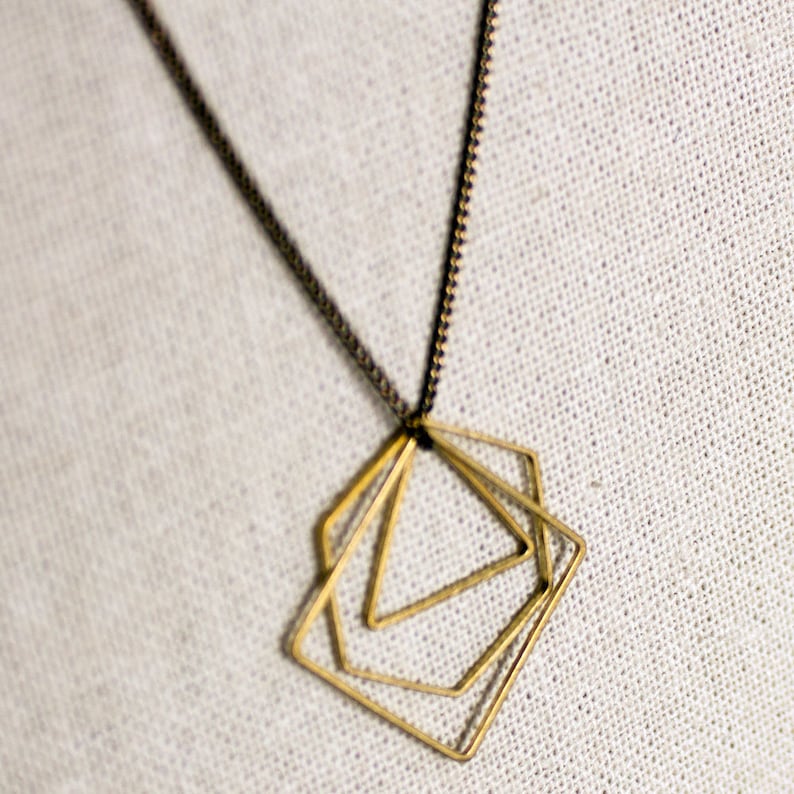 Boho jewelry triangle Necklace Geometric Minimalist Necklace Shapes Necklace, Gift for Girlfriend layering Necklace hexagon Necklace