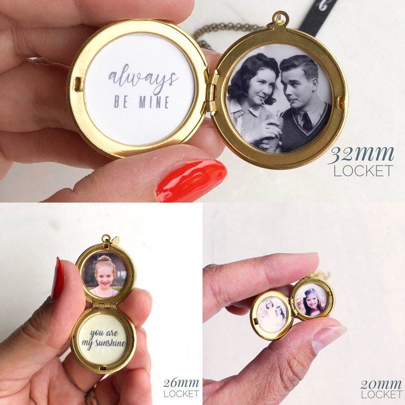 Photo Locket Gift, Personalized Christmas gift, Simple Gold Locket with Photo, gift for mom wife, personalized locket image 3