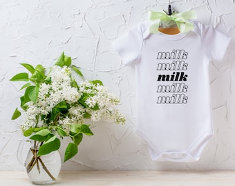 Milk/Snacks - Baby Bodysuit & Toddler Shirt, Funny Baby Bodysuit, Funny Toddler T-Shirt, Unisex Baby Clothes