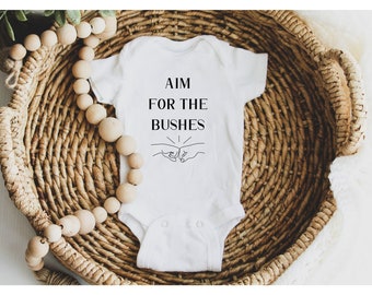 The Other Guys Inspired: Aim For The Bushes - Baby Bodysuit & Toddler Shirt, Funny Baby Bodysuit, Funny Toddler T-Shirt, Unisex Baby Clothes