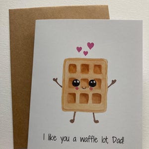 Carte de voeux aquarelle peinte à la main pour la fête des pères, pour papa, bonne fête des pères, jolie carte de jeu de mots drôle, je t'aime beaucoup, papa !