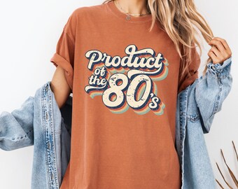 T-shirt retrò anni '80, prodotto degli anni '80, maglietta grafica arcobaleno effetto invecchiato