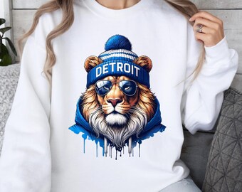 Detroit Lion Sweatshirt: Urban Hip Hop Style Crewneck