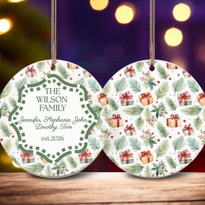Ornement de Noël personnalisé avec nom de famille, souvenir familial, décoration pour sapin de Noël, ornement de Noël 2026, ornement Casse-Noisette