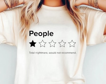 Camiseta para introvertidos hilarantemente honestos (1 estrella) - Camiseta con reseñas divertidas - Regalo antisocial perfecto