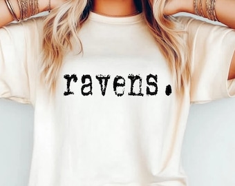Camiseta de fútbol vintage desgastada con atuendo para el día del juego de los Ravens, regalo para fanáticos de los Ravens