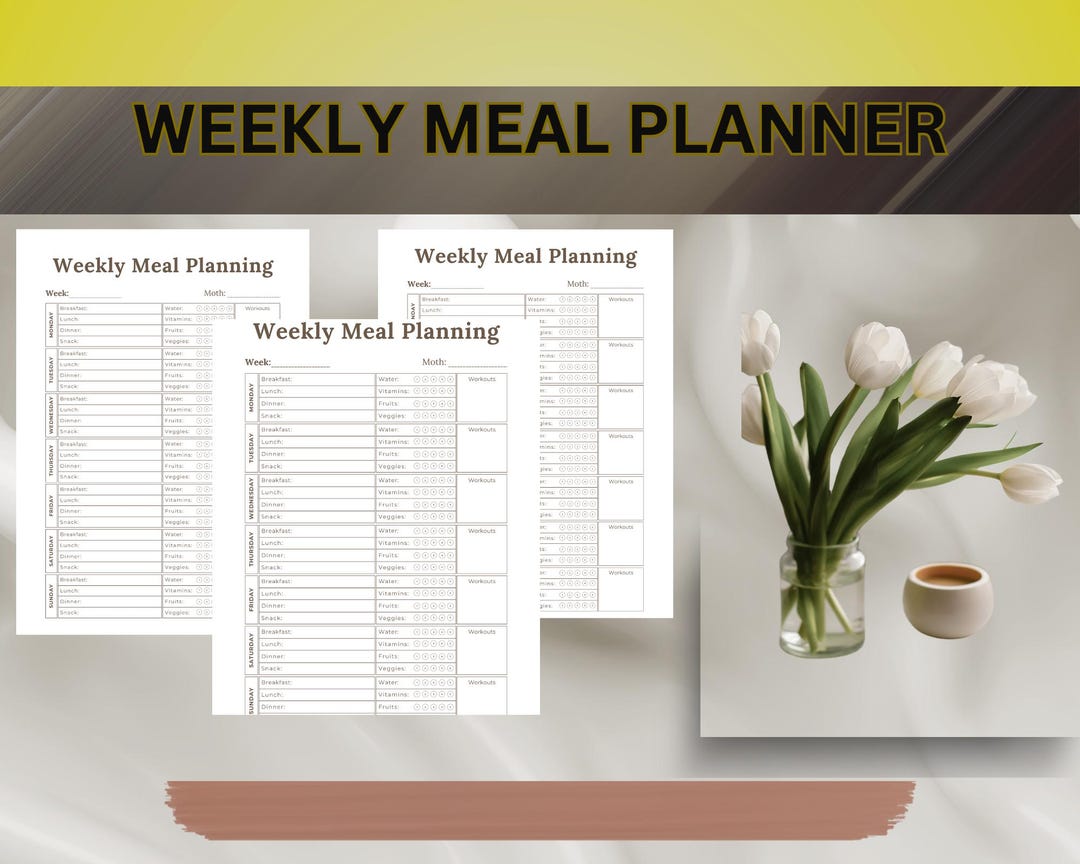 Printable Weekly Meal Planner Template meal Planning Sheet With Water ...