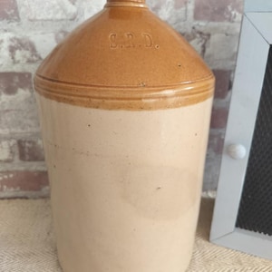 Antique Salt Glazed Stoneware Flagon c.1860