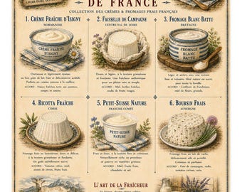 Vintage French Dairy Kitchen Art Print: Farmhouse Details, Countryside Illustrations