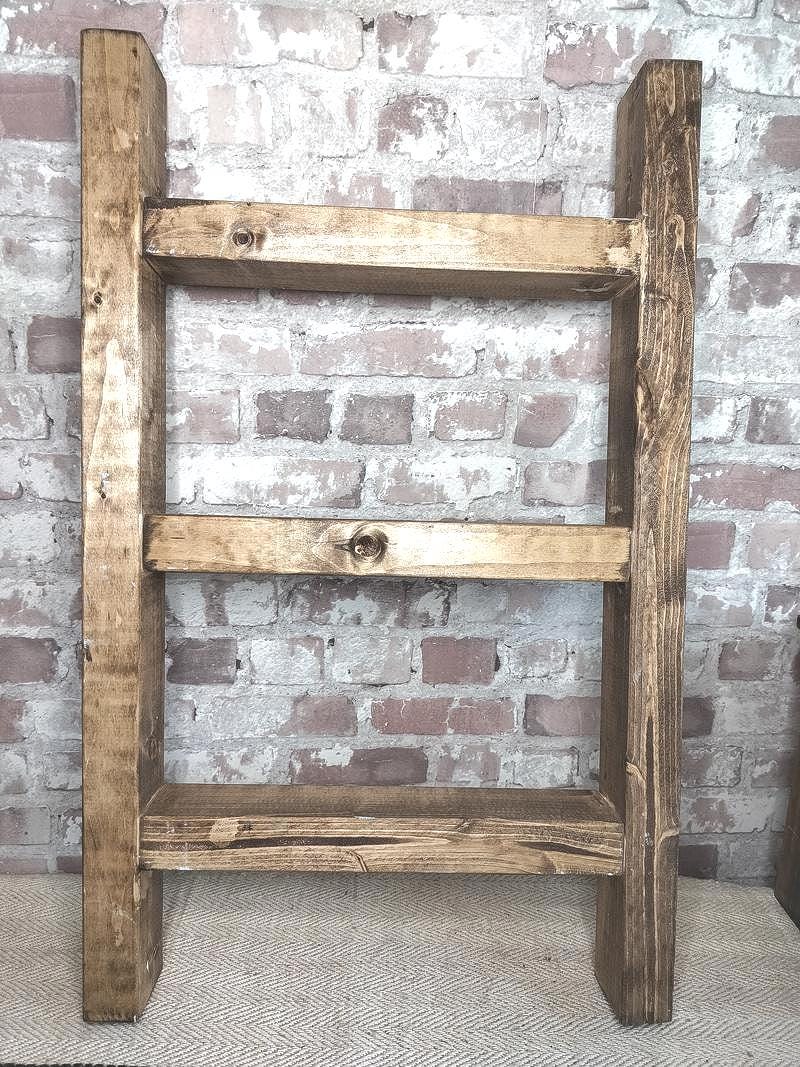 Rustic Handcrafted Wooden Decorative Ladder (66cm Tall) for Vintage ...