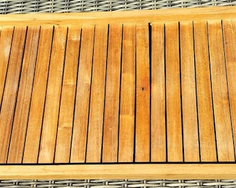 French Vintage Teak Wooden Tray - Sturdy and Elegant Serving Tray for Home Decor or Entertaining