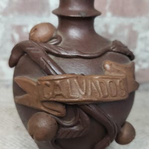 French Vintage Calvados Bottle from the 1930s - Antique Decor Piece for Bar or Man Cave