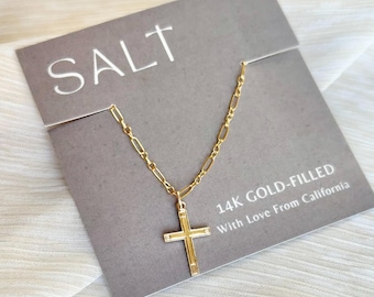 GOLD CROSS NECKLACE | gold filled cross necklace | dainty gold cross necklace | faith gifts | salt and light | non tarnish cross necklace