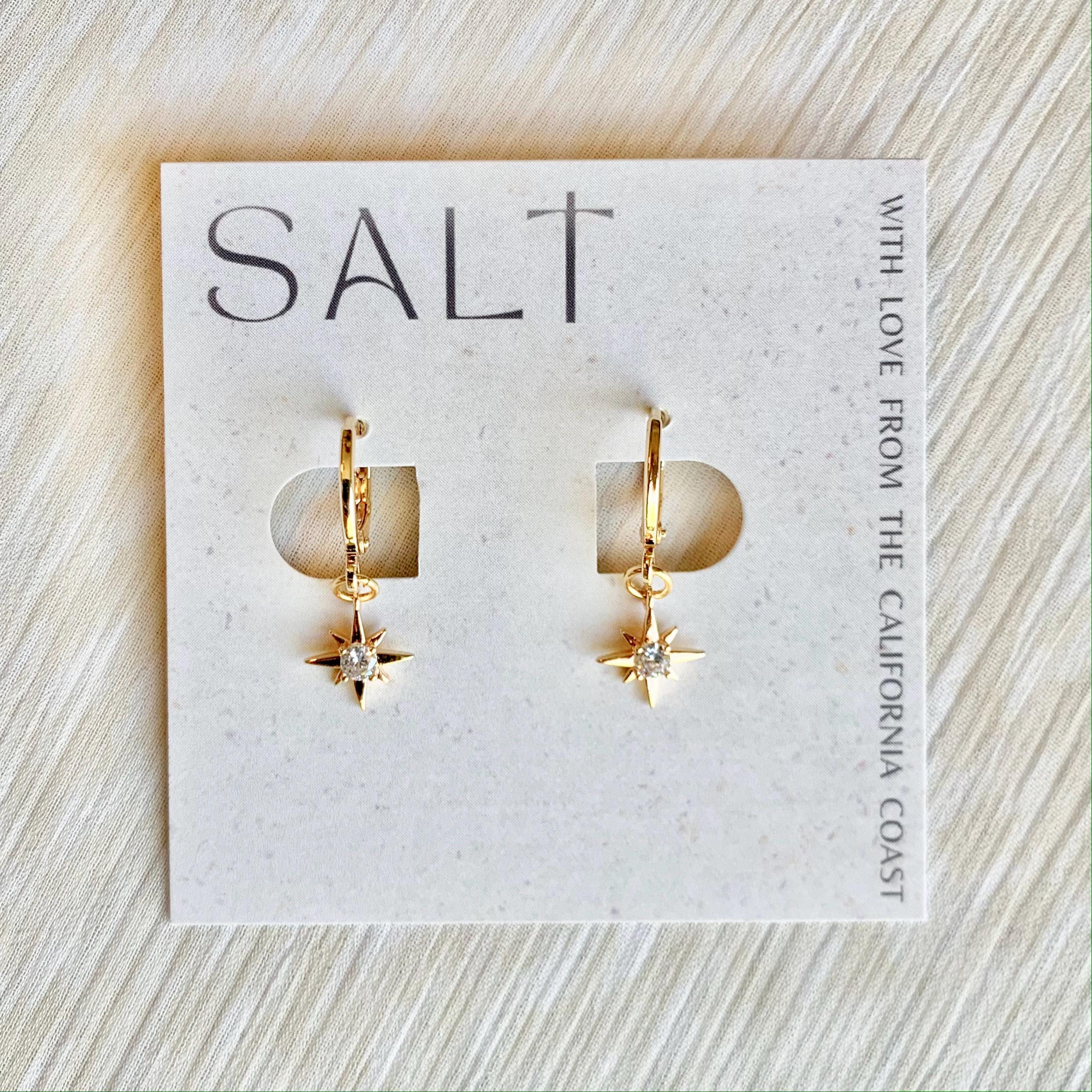 STARBURST HUGGIE HOOPS | gold star earrings | dainty jewelry | celestial chic | charm hoops | whimsical