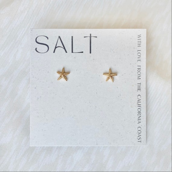 STARFISH STUDS | gold | dainty sea star stud earrings | tiny starfish earrings | coastal jewelry | beachy jewelry | coastal chic earrings