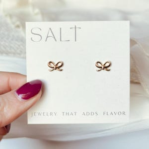 BOW STUDS | 18k gold coated | dainty earrings | tiny stud earrings | bow stud post earrings | minimal stud earrings | simple stud earrings