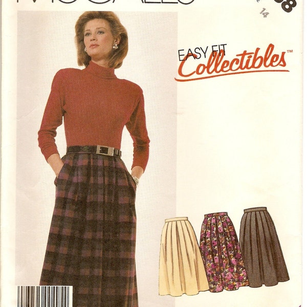 McCalls 2668 Sewing Pattern, Misses Lined Skirt, Front Pleats, Side Pockets, Vintage Clothing,Size 14,Waist 28,Uncut Pattern,Sewing Supplies